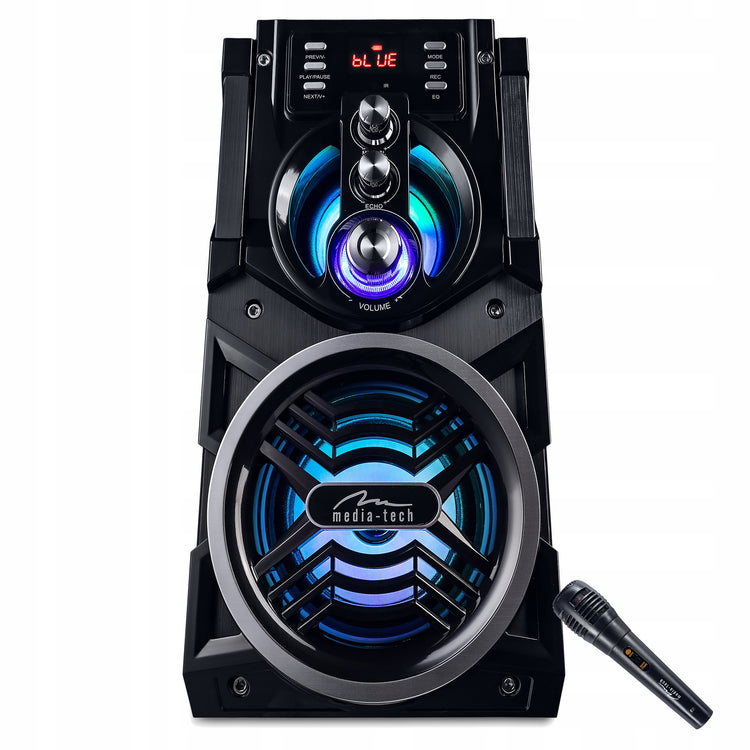 Nešiojama garso sistema-bokštas „Hitelo PartyTech BIG Tower“ su karaoke ir FM, 850 W PMPO