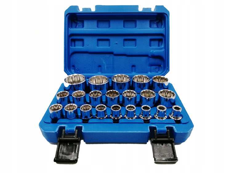 Dvylikakampių galvų rinkinys 1/2“ „Kraft&Dele KD10348“, 8–36 mm, 21 vnt., lagaminėlyje