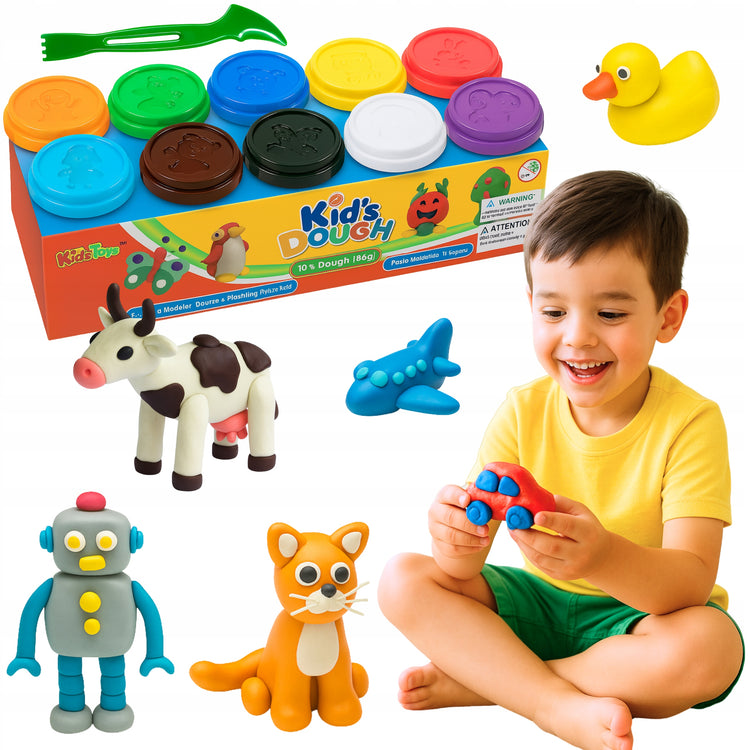Plastilinas vaikams „Happy Kiddo“, 10 spalvų