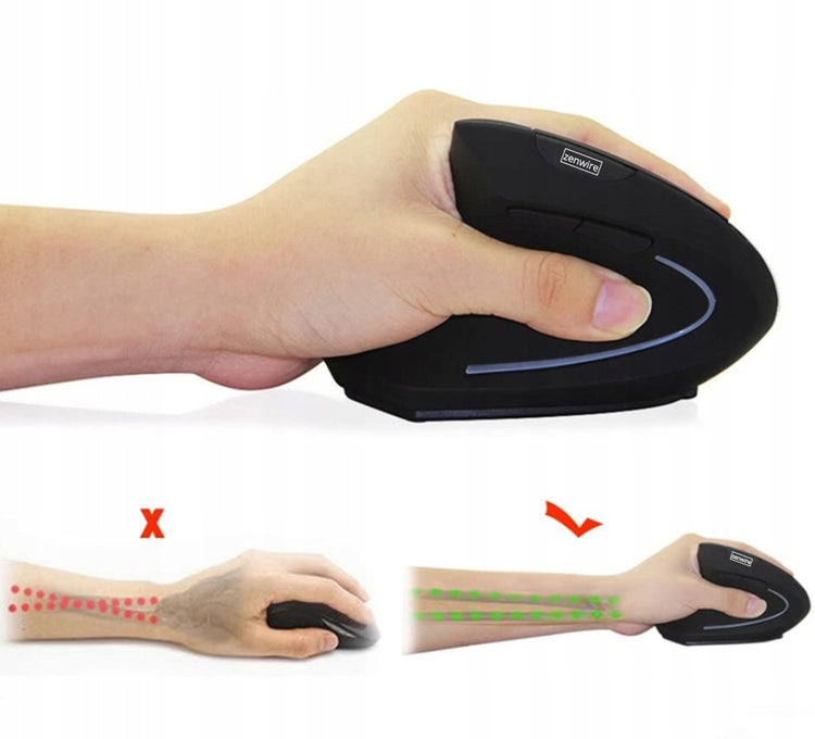 Ergonomiška vertikali belaidė pelė „Zenwire X5“, 1200 DPI, tyli, dešiniarankiams