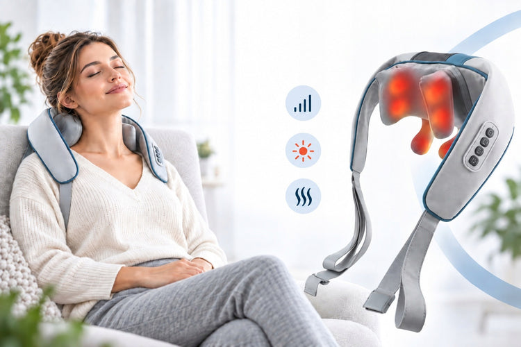 Belaidis Shiatsu kaklo ir nugaros masažuoklis „Herz“ su šildymu – nuotrauka 6