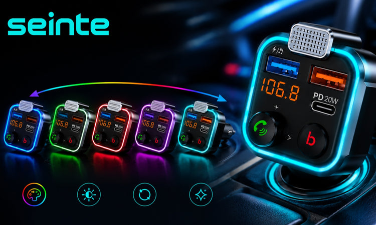 Bluetooth FM siųstuvas automobiliui „Seinte XC200“ su USB-A ir USB-C