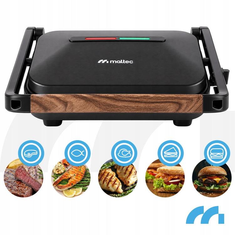 Kontaktinis grilis-sumuštinių keptuvė panini, 1500 W, nepridegančios plokštės – nuotrauka 3
