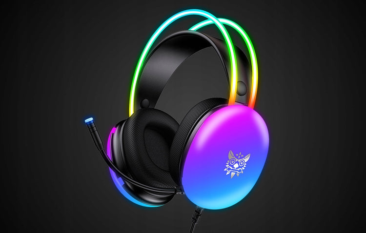 Žaidimų ausinės „Onikuma X25“ 7.1 su mikrofonu ir RGB