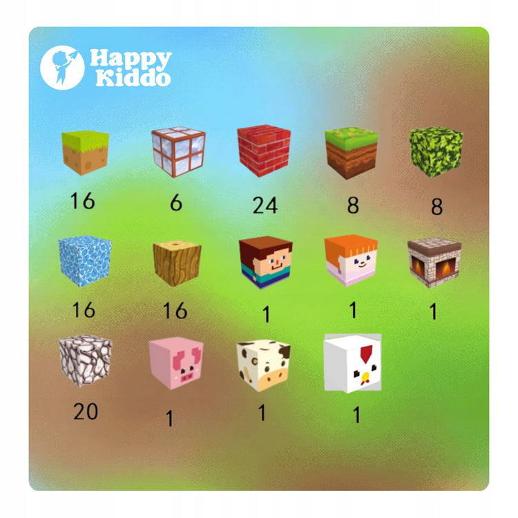 Magnetiniai kubeliai-pikseliai „Happy Kiddo“, 120 vnt. – nuotrauka 4