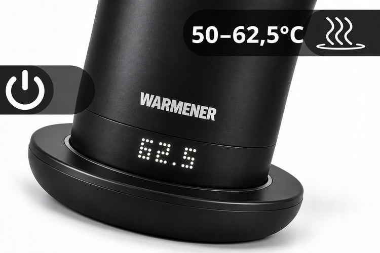 Išmanusis šildomas termo puodelis „Warmener“ 560 ml, USB