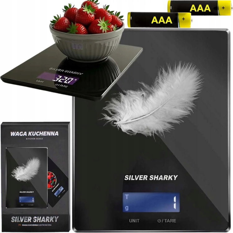 Elektroninės virtuvinės svarstyklės „Silver Sharky“ su sensoriniu valdymu, 5 kg