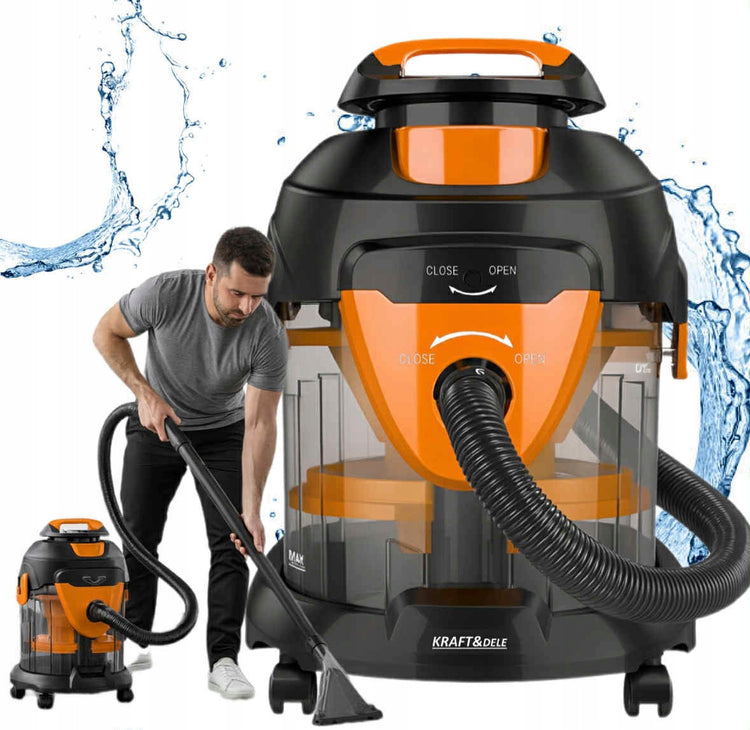 Plaunamasis dulkių siurblys 4 in 1 „Kraft&Dele KD482“, 1600 W, 20 l, namams ir automobiliui