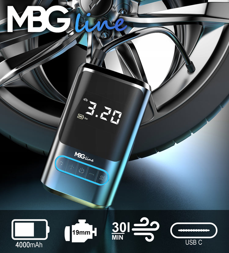Belaidis automobilinis kompresorius „MBG Line 8466 Pro“ su nešiojamuoju krovikliu