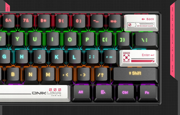 Mechaninė mini klaviatūra „Onikuma G55“, rudi jungikliai, RGB