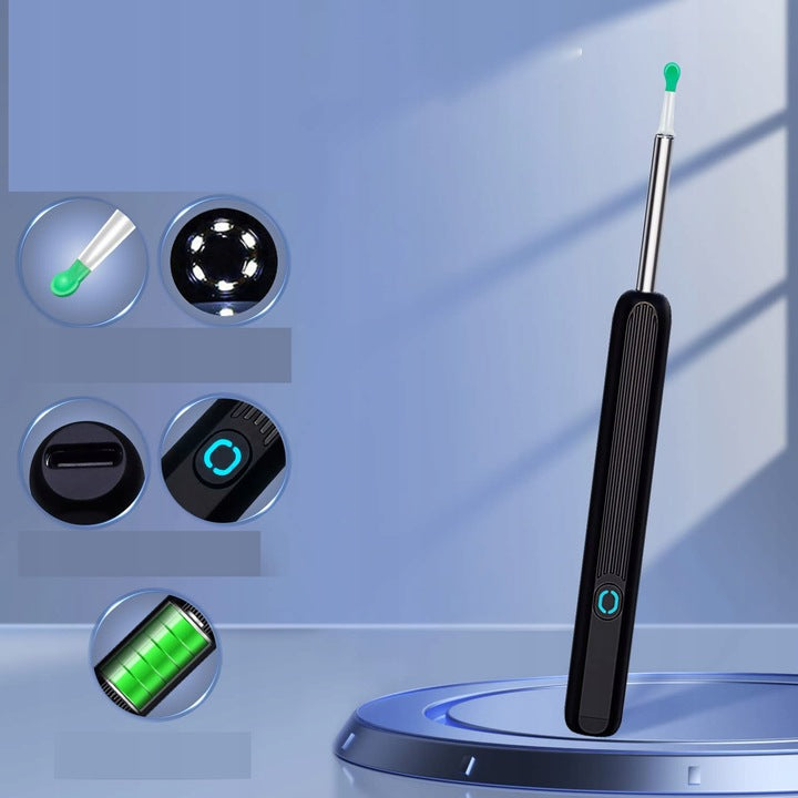 Ausų valymo prietaisas su HD kamera ir Wi-Fi, peržiūra telefone