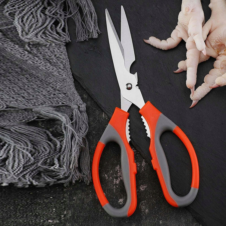 Universalios virtuvės žirklės su atidarytuvu, oranžinės, 21 cm