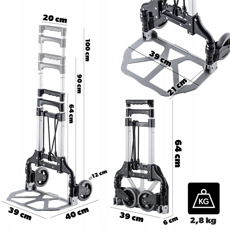 Lengvas aliumininis sulankstomas vežimėlis „Kadax K10071“, iki 70 kg