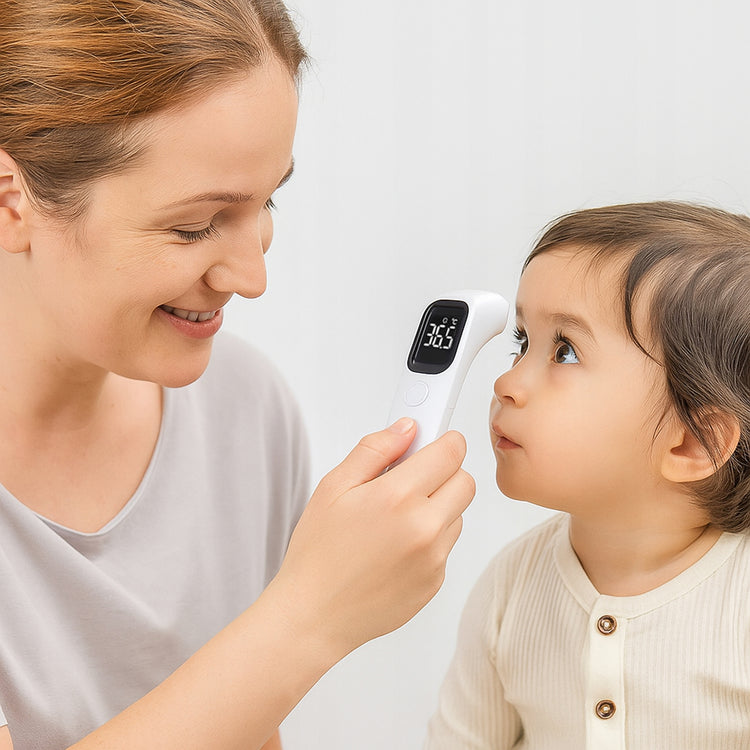 Bekontaktis medicininis termometras su karščiavimo signalu – nuotrauka 2