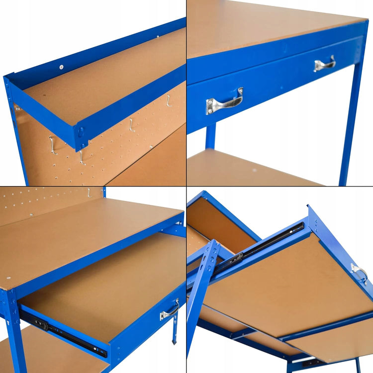 Dirbtuvių darbastalis su stalčiumi ir kabliukais „Kraft&Dele KD640“, 120 cm