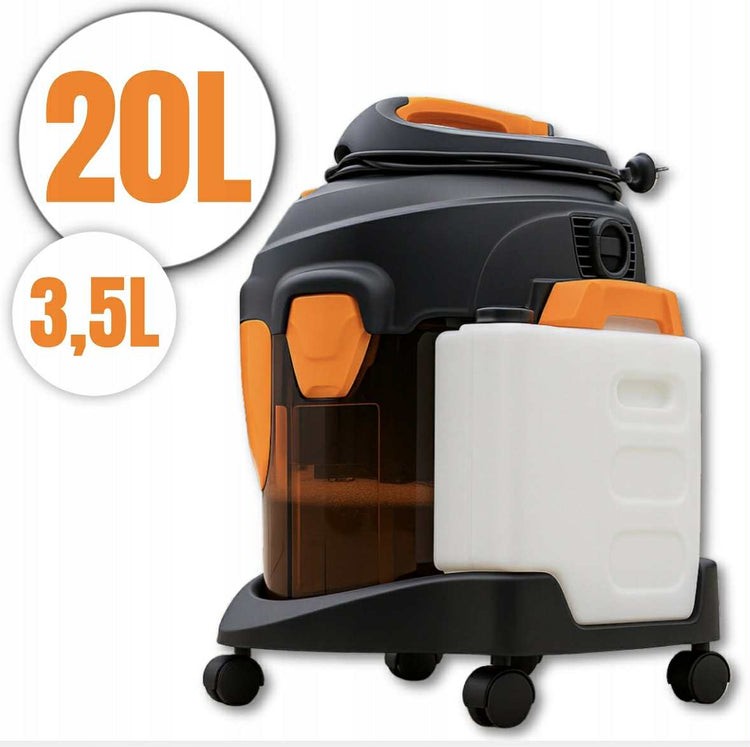 Plaunamasis dulkių siurblys 4 in 1 „Kraft&Dele KD482“, 1600 W, 20 l, namams ir automobiliui