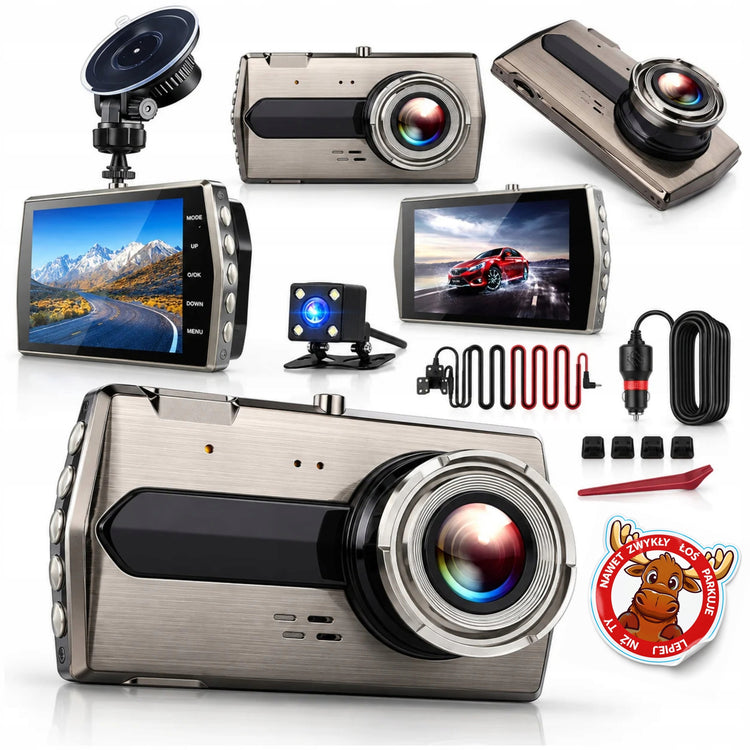 Vaizdo registratorius „Fastcam B401“ su galine kamera ir stovėjimo režimu, Full HD – nuotrauka 1