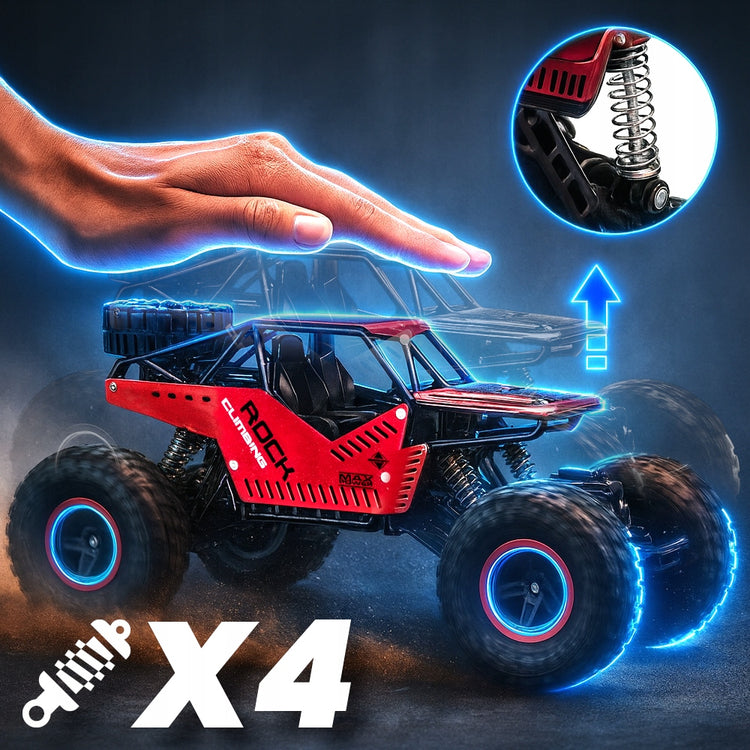 Greitas nuotoliniu būdu valdomas visureigis 4x4, metalinis, 25 km/h