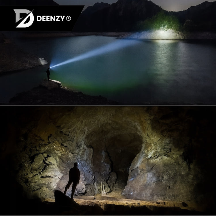 LED žibintuvėlis ant galvos „Deenzy“, 10 W, 500 lm, su judesio jutikliu ir ZOOM