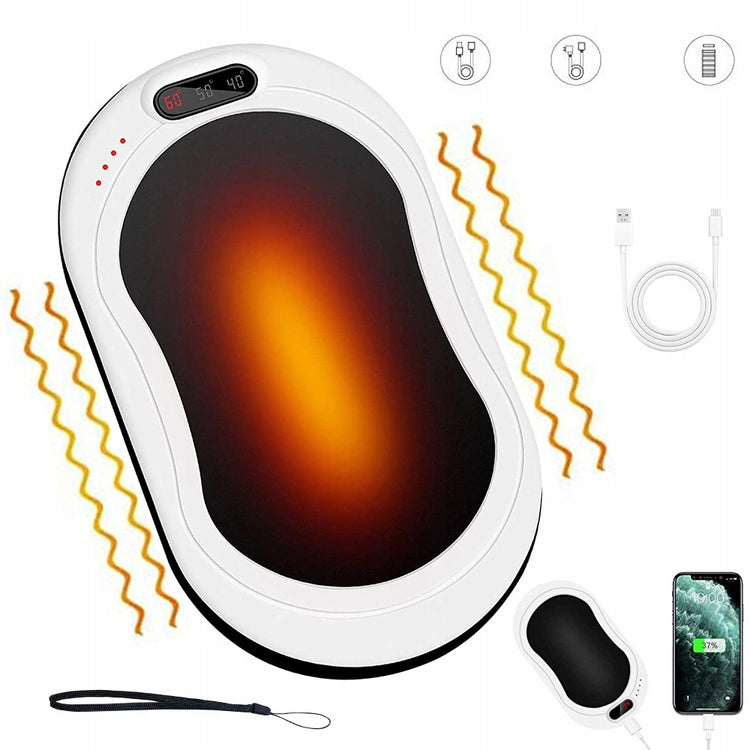Kišeninis rankų šildytuvas ir išorinė baterija 4 in 1, 10 000 mAh