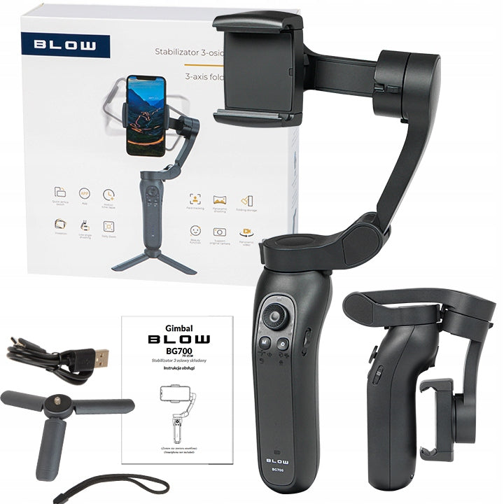 Sulankstomas 3 ašių telefono stabilizatorius (gimbal) „Blow BG700“