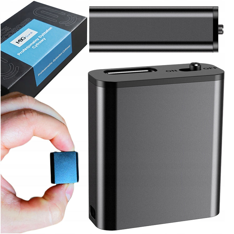 Mini diktofonas-pakabukas „MBG Line Q8“, 16 GB, su balso aktyvacija ir magnetu