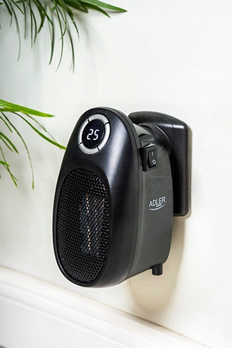Į lizdą jungiamas keraminis šildytuvas „Adler AD 7726“ su laikmačiu, 1500 W