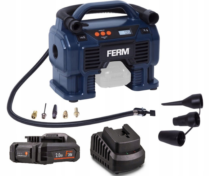 Akumuliatorinis kompresorius „Ferm“ 20 V, 11 bar, su akumuliatoriumi – nuotrauka 1