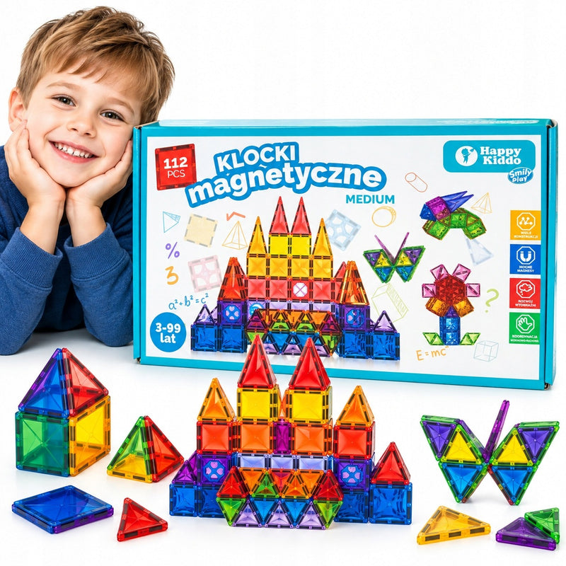 Magnetinis konstruktorius „Happy Kiddo“, 112 detalių