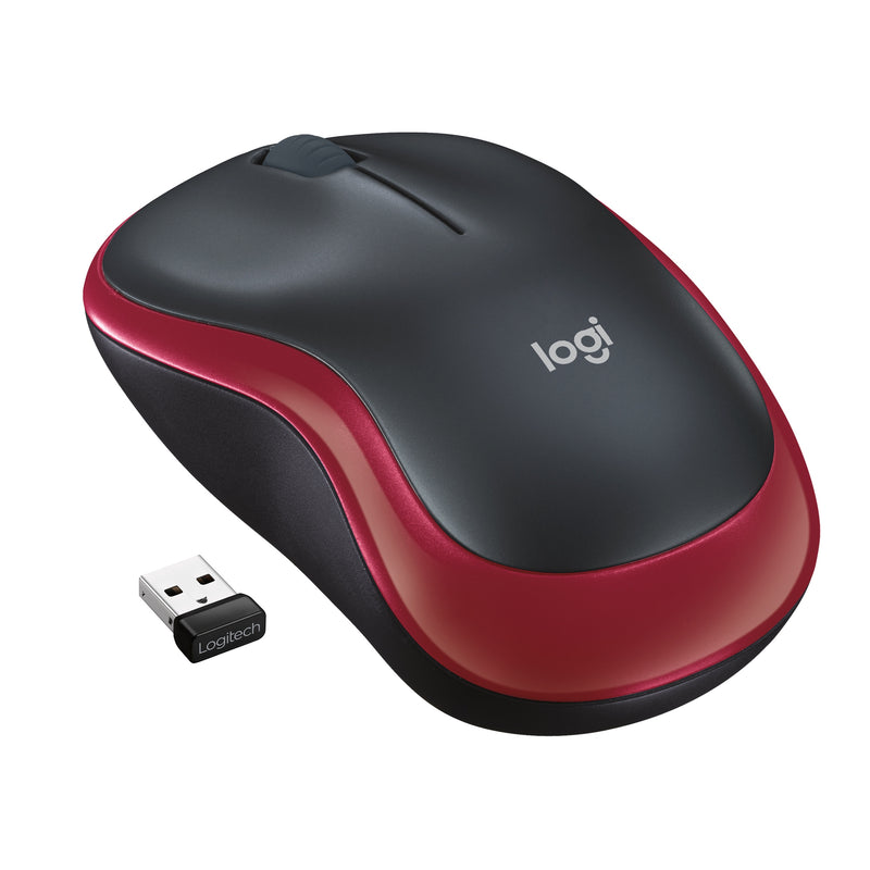 Belaidė pelė „Logitech M185“, 1000 DPI, 2,4 GHz, raudona