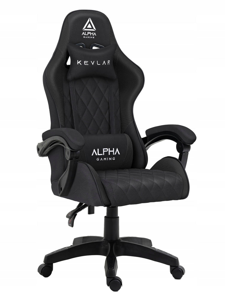 Žaidimų kėdė „Alpha Gaming“, audininė, juoda – nuotrauka 2