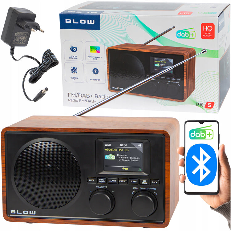 Retro virtuvės radijas „Blow RK5“ DAB+/FM su Bluetooth ir žadintuvu