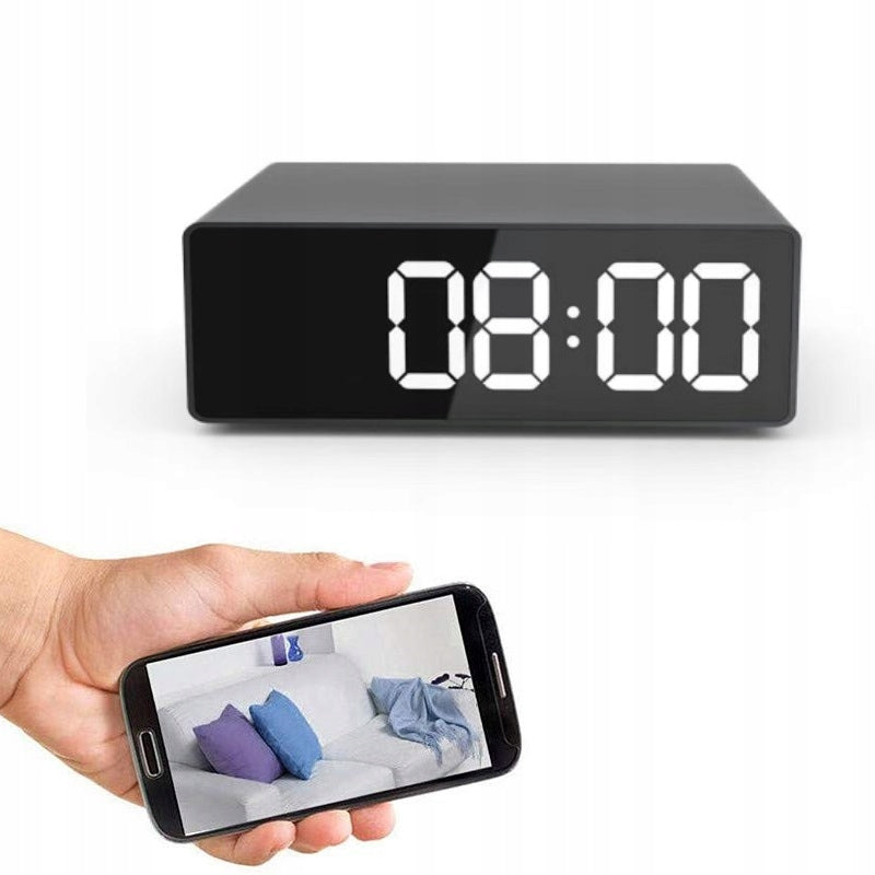 Laikrodis-žadintuvas su paslėpta mini Wi-Fi kamera „Onshop A13“, Full HD