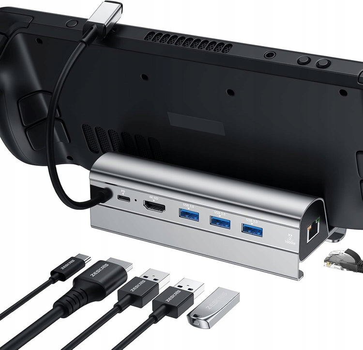 Steam Deck / ROG Ally doko stotelė 6 in 1: USB-C, HDMI 4K, Ethernet
