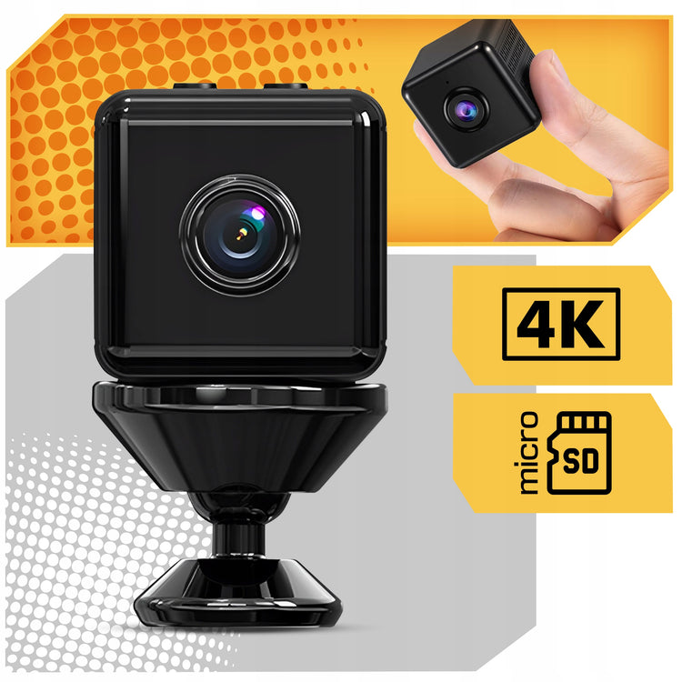 Mini Wi-Fi kamera „Lewer“ 4K su naktiniu matymu ir laikikliu