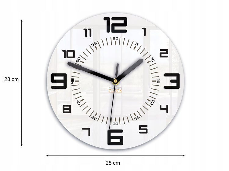 Sieninis laikrodis „ModernClock Armando“ su 3D skaitmenimis, Ø 28 cm