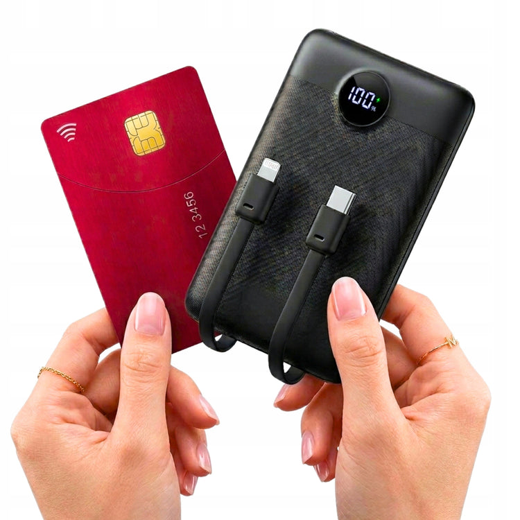 Plonas kelioninis išorinis akumuliatorius „Matnox“ 10000 mAh, 22,5 W PD, USB + USB-C