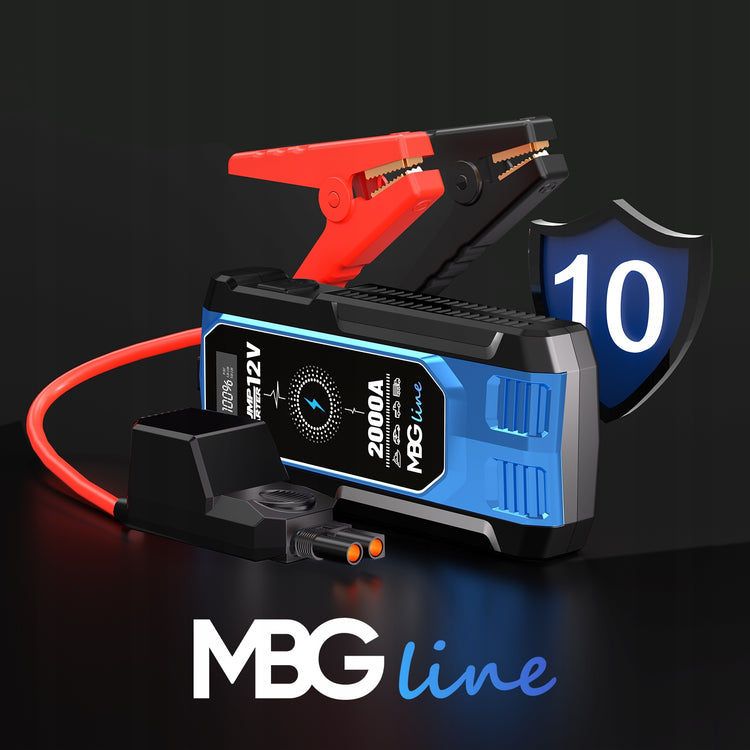 Automobilio užvedimo įrenginys „MBG Line ET23“, 12800 mAh, 12 V, QC 3.0, su LED