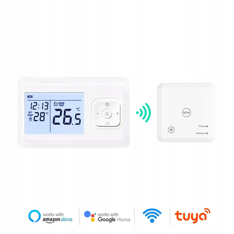 Belaidis Wi-Fi termostatas dujiniam katilui Tuya, programuojamas