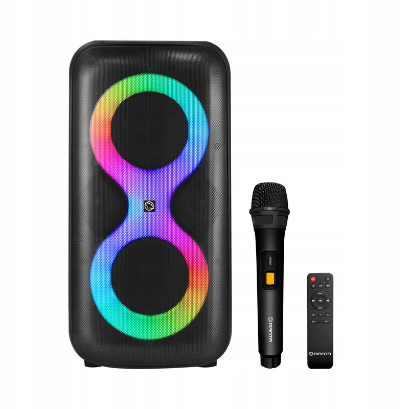 Karaoke Bluetooth kolonėlė „Manta ERIS“, 100 W, su mikrofonu ir pultu