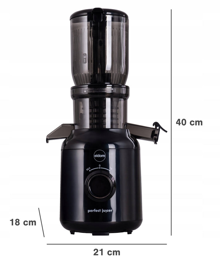Lėtaeigė sulčiaspaudė „Eldom Perfect PJ350“, 250 W, juoda – nuotrauka 4
