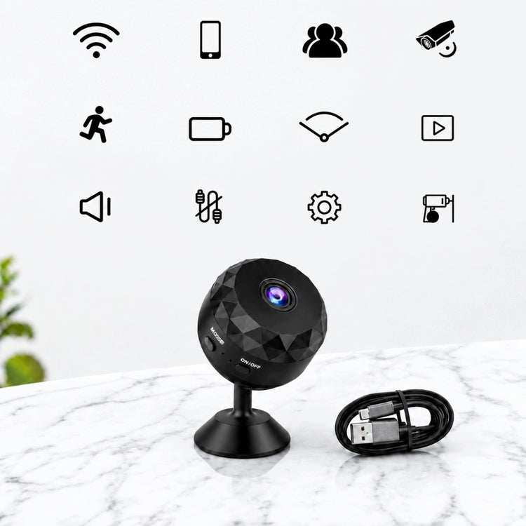 Mini Wi-Fi kamera 1080p su magnetiniu 360° laikikliu ir Bluetooth