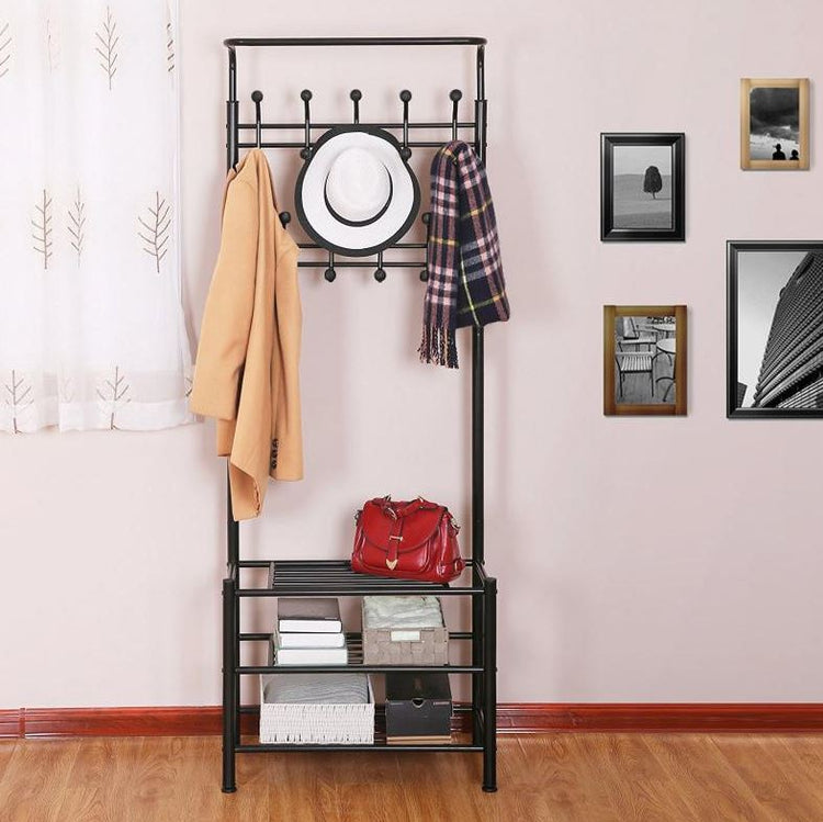 Metalinė pastatoma drabužių kabykla „Ruhhy“, 192 cm, juoda