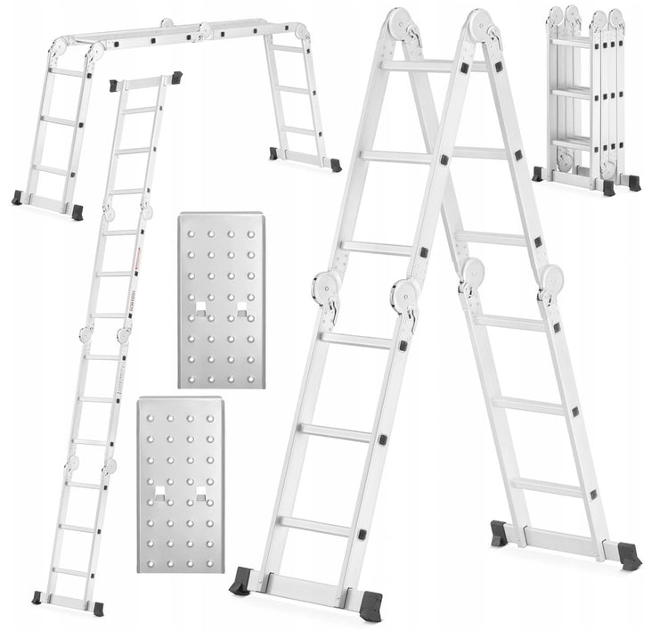 Sulankstomos aliuminės kopėčios su platforma „Higher“ 4×3, 4,3 m, 150 kg