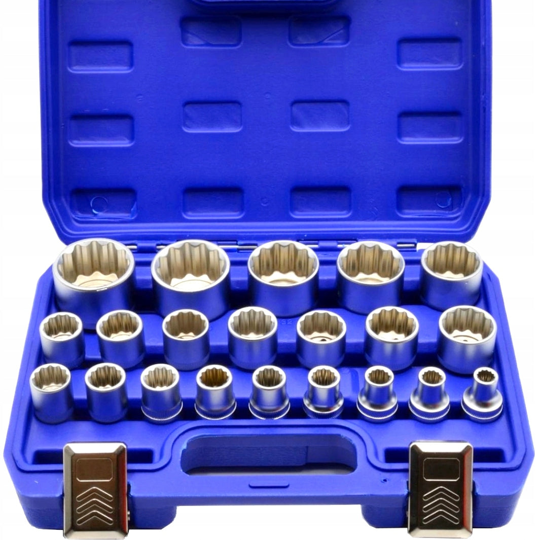 Dvylikakampių galvų rinkinys 1/2“ „Kraft&Dele KD10348“, 8–36 mm, 21 vnt., lagaminėlyje
