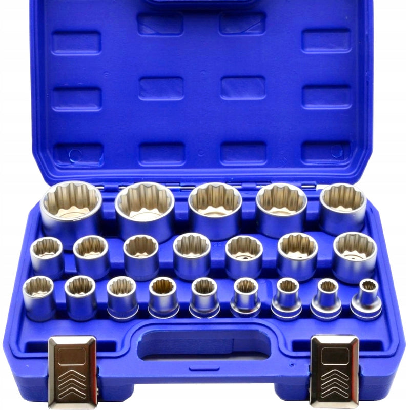 Dvylikakampių galvų rinkinys 1/2“ „Kraft&Dele KD10348“, 8–36 mm, 21 vnt., lagaminėlyje