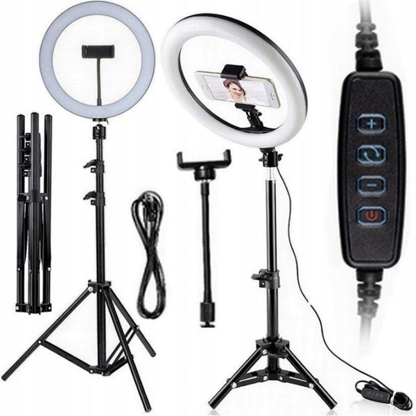 Žiedinė LED lempa „Asato“ 30 cm su stovu ir pultu