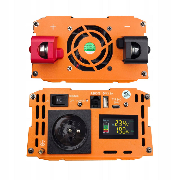 Įtampos keitiklis „Polion“ 12 V / 230 V, 1500 W, gryna sinusinė banga – nuotrauka 3