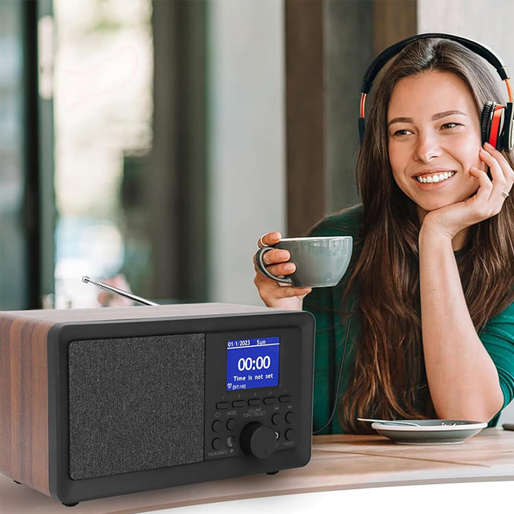 Retro radijas „Blaupunkt DR10CR“ DAB+/FM, Bluetooth, įkraunamas, medinis