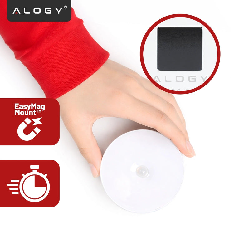 LED naktinis šviestuvas su PIR judesio jutikliu „Alogy“, 8 LED, USB